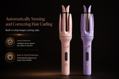 NOVA Automatic Curling Iron in pink and lilac with smart detection and chip protection